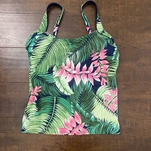 Lands End Women’s 8 Swimsuit Tankini Top Palm Print